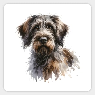 Wirehaired Pointing Griffons Watercolor Painting - Beautiful Dog Magnet